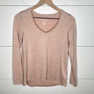 American Eagle • Soft & Sexy Plush Long Sleeve Peach Nude Top Size Small